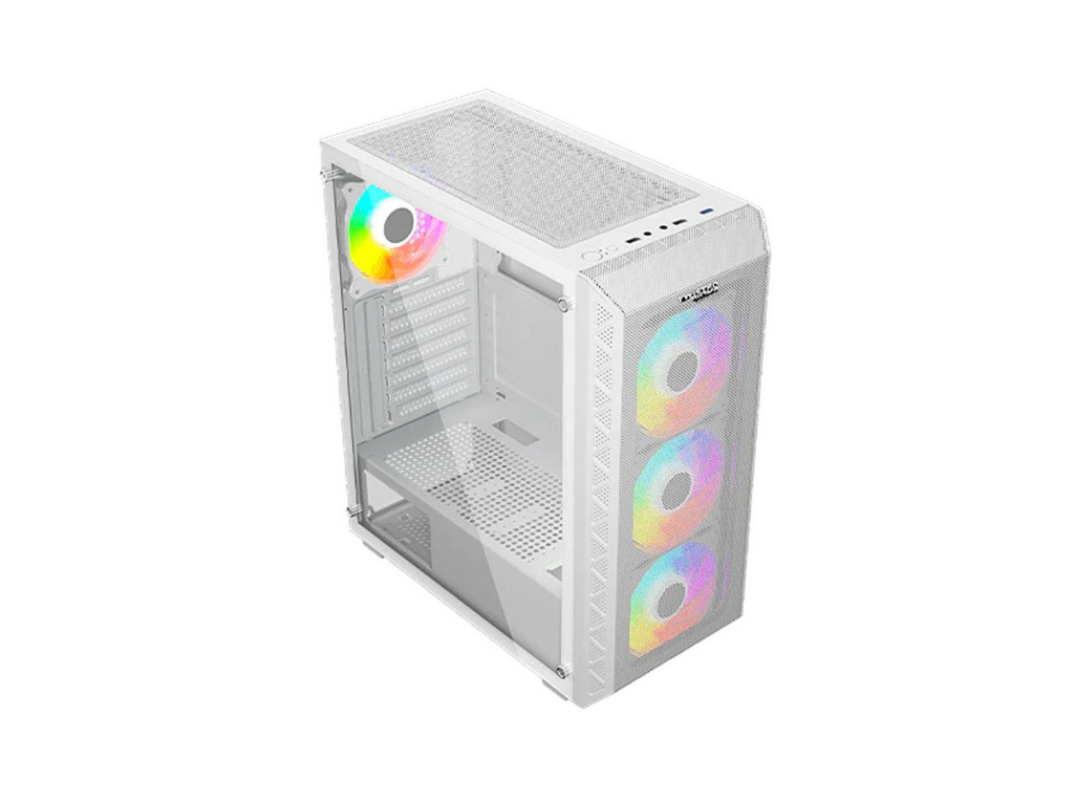 Twisted Minds 03 Apex Mid Tower Case with 3 RGB Fans - White | Qatar Twisted Minds 03 Apex Mid Tower Case with 3 RGB Fans - White | Qatar